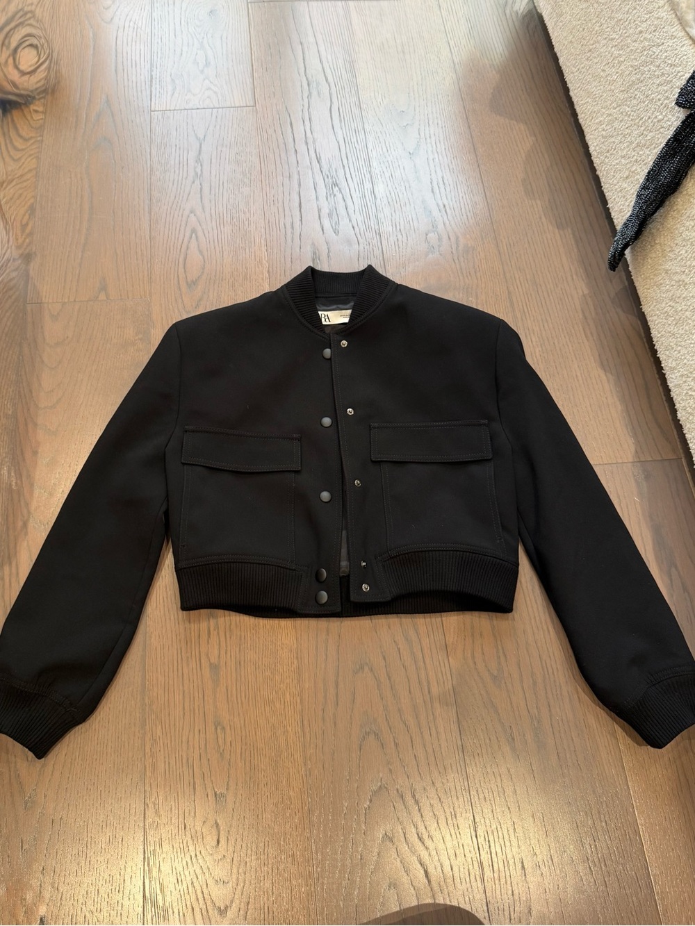 Zara Maxi Pocket Cropped Bomber Jacke